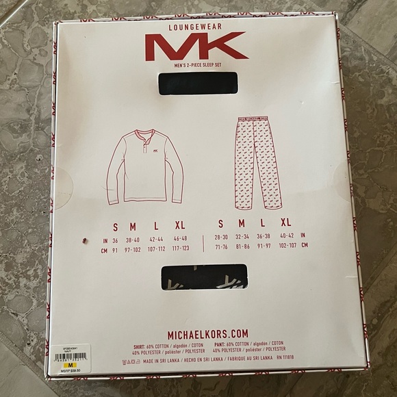 Michael Kors Loungewear Men’s 2-Piece Sleep Set, Navy Size M New in Box - Picture 4 of 7